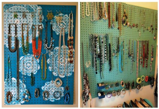 Pegboard Jewellery Necklace Earring Hoolder Organizer