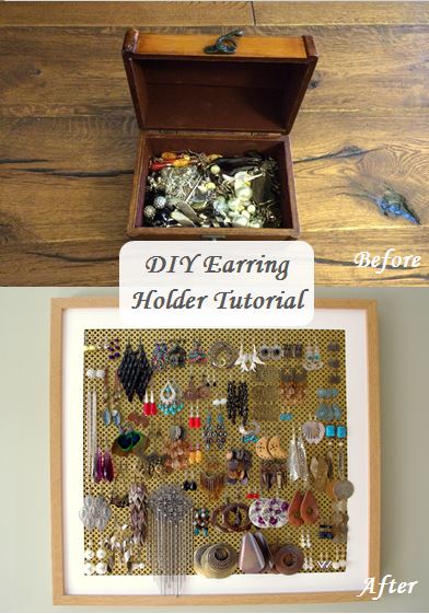 DIY Earring Holder tutorial