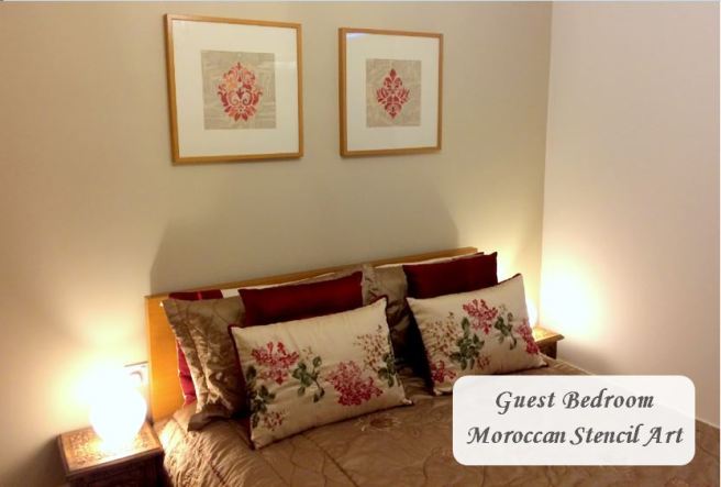 Guest Bedroom Moroccan Stencil Art